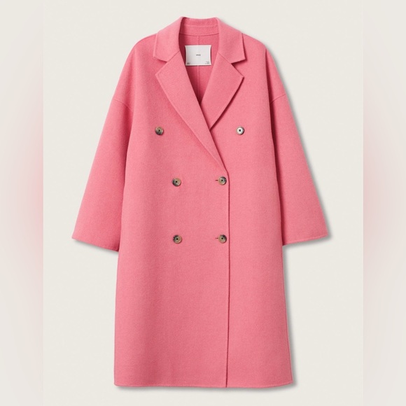 MANGO Pink Handmade Wool Coat - Picture 8 of 9